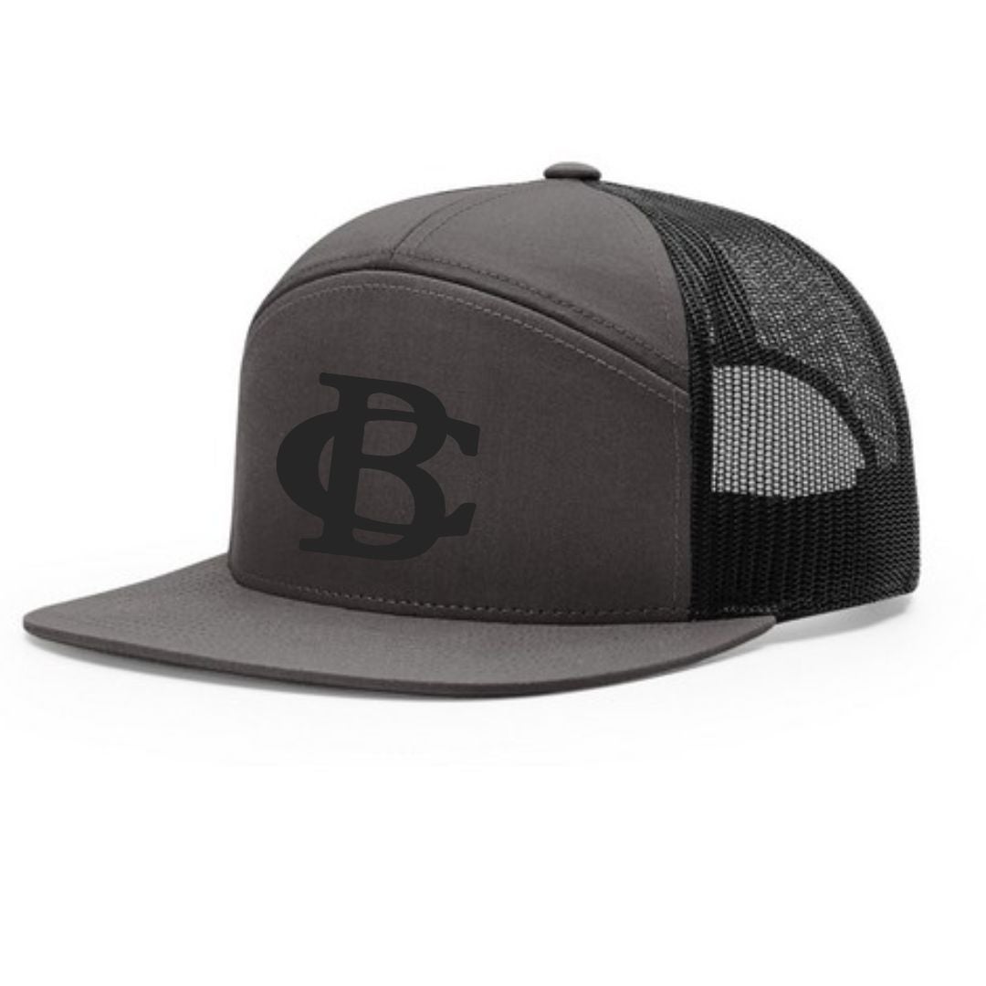 Richardson #168 7-Panel Flatbill Trucker Hat Charcoal/Black | Knights Store